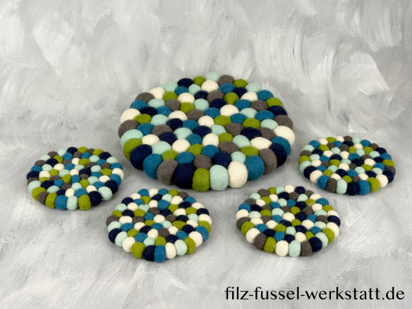 Preview: Topfuntersetzer Set bunt