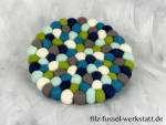 Filz, Untersetzer, Tischdeko, Topfuntersetzer, blau/grün, rund, Ø 20 cm