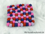 Filz, Untersetzer, Tischdeko, Topfuntersetzer, lila/rosa, eckig, Ø 20 cm